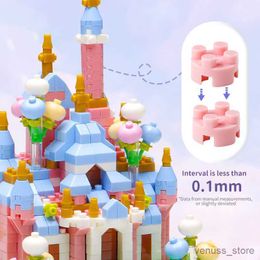 Blocks Creative Cartoon Dream Tale Princess Castle Architecture Building Blocks Street View Micro Model Toys Gifts For Girl Kids R230701