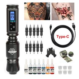 Tattoo Machine Mini Rocket Tattoo Machine Set Complete Wireless Battery Power Supply For Rotary Tattoo Gun Pen RCA Tattoo Kit Professional 230630