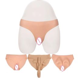 Breast Form Simulated Silicone Fake Vagina Underwear Briefs Panties Hiding Penis For Crossdresser Transgender Shemale Dragqueen Cosplay Gays 230630