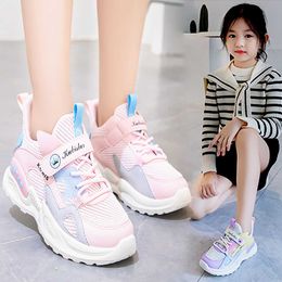Sneakers Summer Sneakers For Girls Air Mesh Breathable Outdoor Sport Shoes Korean Style Printed Teenager's Hiking Running FootwearHKD230701