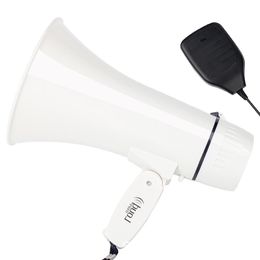 Speakers 35 Watt Power Portable Megaphone Speaker Pa Bullhorn with Handheld Microphone Builtin Siren 240s Recording (white)