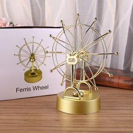 Decorative Objects Figurines Tonne Pendulum Ball Nordic Ferris Wheel Balance Golden Perpetual Motion Physics Science Toy School Teaching Supplies 230701