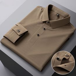 Men's Polos Men Spring High Quality Tshirts Business Long Sleeve Polo ShirtsMale Slim Fit Fashion Casual Shirts 230630