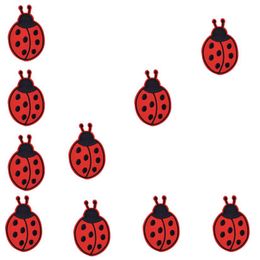 Patches for Clothes Iron on Applique Insect Stripes Sew Embroidery Patch for Jacket Cute Seven-Spot Ladybug Accessories 10 PCS310Q
