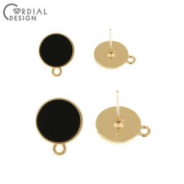 Stud Cordial Design 100pcs Jewellery Accessorie/earrings Stud/resin Effect/diy Making/hand Made/round Shape/jewelry Findings Components