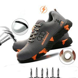 Boots New Men's Steel Head Work Safety Shoes Casual Breathable Outdoor Sports Shoes Antipuncture Boots Comfortable Industrial Shoes