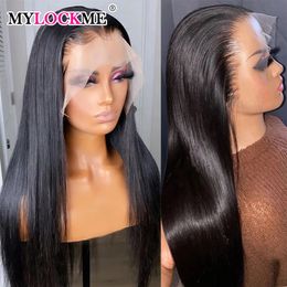 Lace Wigs 13x6 Bone Straight Human Hair Frontal Wig 5x5 For Women Pre Plucked With Baby 13x4 Front MYLOCKME 230630