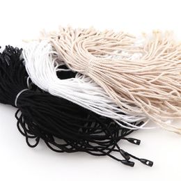 1000pcs lot Seal Tag Cotton Strings Bullet Plug Loop Lock Cord Fastener Plastic Buckle Head Snap Rope Thread Hang Tags Bags 270N