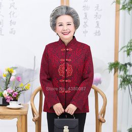 2020 Chinese New Year Traditional Tang Suit for Women Lady Full Sleeve Floral Elegant Jacket Spring Festival Vintage Tops290T