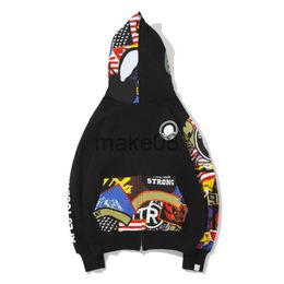 Mens Hoodies Sweatshirts Mens Hoodies Camouflage design red yellow blue splicing fleece sweater Plus size 3XL zipper sweater Lovers Sweatshirts Design J230701