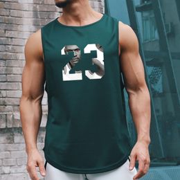 Men's Tank Tops 2023 Brand Gym Mens Mesh Casual Running Top Fashion Sport Sleeveless Quickdrying Vest Workout Clothing Bodybuilding Single 230630