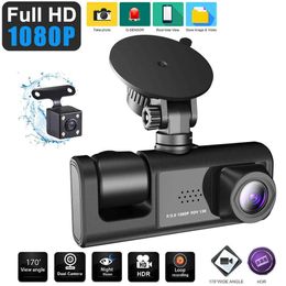 Car dvr Channel Dash Cam for Video Recorder Dashcam Black Box Dual Lens DVR with Rear View Camera 24H Parking MonitorHKD230701