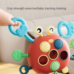 Other Toys Montessori Silicone Pull For Babies Boys 0 12 Months Toddlers Teething Teether Kids Interactive Toy Rattles Baby Gifts 230630