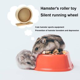 Number Natural Wood Silent Running Toy Hamster Roller Wheel Exercise Cage Small Pet Sports Wheel Pet Toy for Hamsters Mice