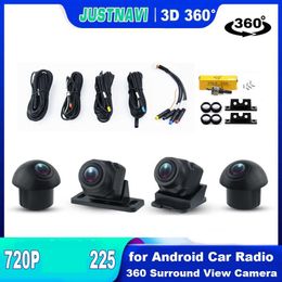 Car dvr JUSTNAVI HD Bird View System 4 720P Panoramic 225 3D 360 Surround Camera for Android RadioHKD230701