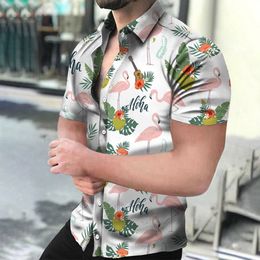 Men s Tracksuits Summer Shirt Tropical Hawaiian Print Classic Trend Lapel Short sleeved Outdoor Wear Street Style Clothing Soft 230701