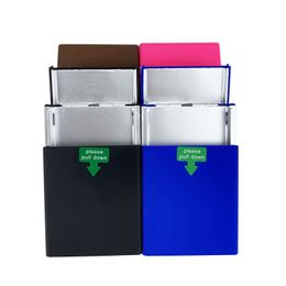 Latest Portable Colourful Smoking Cigarette Cases Plastic Storage Box Exclusive Housing Pull Down Automatic Spring Opening Flip Cover Moistureproof Stash Case DHL