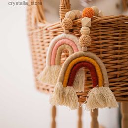 1Pcs Baby Toy Wooden Pram Clip Baby Mobile Pram Baby Bed Hanging Rattles Toy Crochet Beads Bracelet Pram Clip Newborn Bed Bell L230518