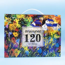 Supplies Brutfuner 120 Professional Oil Colour Pencil Soft Wood Sketch Pencil Cartoon Drawing School Student Beginner Gift Art Supplies