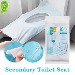 New 10Pcs Travel Disposable Paper Toilet Seat Cover Protector Biodegradable Camping Travel Safety Toilet Seat Mat Bathroom Accessory