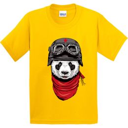 Clothing Sets Kids Cowboy Panda Cowpanda Printed Design 100 Cotton ANIMAL T Shirt Boys Girls Short COOL Tops Children Cute T Shirt GKT035 230630