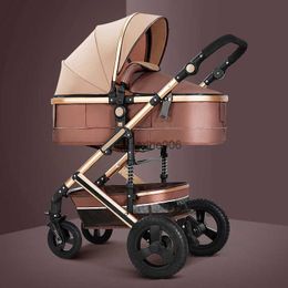 New Luxury Baby Stroller Portable pushchair High Landscape Reversible Stroller Four wheels Strollers Travel Pram baby carriage L230625