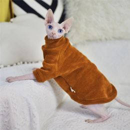 Clothing Elegant Warm Sphynx Cat Sweater Fashion Kitty Hairless Bald Cat Clothes for Cat Comfort Winter Dress for Sphynx Cat Clothes