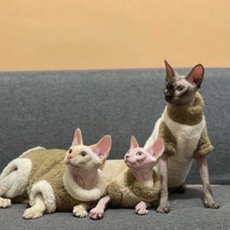 Clothing Hairless Cat Clothes Winter Thick Plus Veet Thick Warm Stretch Fourlegged Belly High Collar Devins Sphinx Cat Clothes