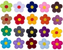 Notions Colorful flower Iron on Patches Embroidered Patch Decorate Repair Patches Appliques for Clothing T-Shirt Hats Bags Jackets