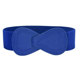 Belts High Quality Fashion Casual Ladies Elastic Waist Coat Dress Decorative Wide Belts for Women Luxury Designer Brand Blue 230630