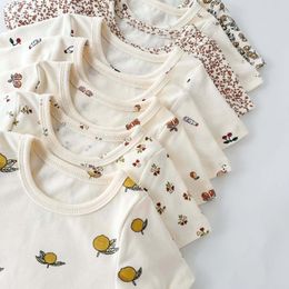 Clothing Sets Baby Pyjamas Short Sleeve Casual Home Clothes Children's Cherry Lemon Flowers Pyjama Infant Spring Summer 2023 230630
