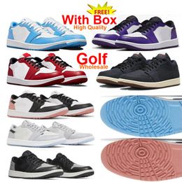 1 Low Golf Shoes Royal Toe 1s Running Shoes 2024 New Midnight Navy Court Shadow Smoke Noble Green Black Rust Pink UNC Triple White Chicago With Box Men Women Golf Shoe