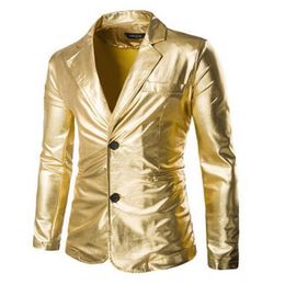 Men Suit Coat Fashion Styles Gold Blazers Fashion personality costumes Wedding Party Jackets Single-breasted Blazers M-XXL3015