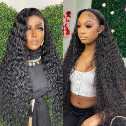150Density Water Curly 13x4 Lace Front Human Hair Wigs Loose Deep Wave Lace Frontal Wig Pre Plucked Lace Wigs for women