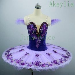 Adult Girls Purple Ballet Tutu Women Pancake Professional Platter Ballet Tutu Stage Costume Kids Nutcracker Classical Ballet Dance248m