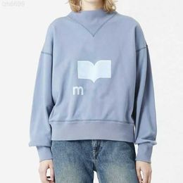 Women's Hoodies Sweatshirts Isabel Pullover Sweatshirt Marant Designer Flocking Print Half High Collar Long Sleeve for Women Fashion