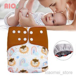 Cloth Diapers Cartoon Lion Printed Eco-friendly Pocket Nappy Washable Toilet Training Pant Reusable Infant Cloth Diaper Baby Shower Gift 0-3YHKD230701