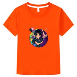 Clothing Sets Wednesday Kids Anime cartoon Tshirt 100Cotton Summer short Sleeve y2k Boys and girls clothes kids 230630