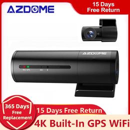 Car dvr AZDOME M300S 4K Dash Cam Dual Lens UHD Recording Camera DVR Night Vision WDR BuiltIn GPS WiFi GSensor Motion DetectionHKD230701