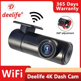 Car dvr Deelife 4K Dash Cam for Camera Recorder WiFi Black Box DashcamHKD230701