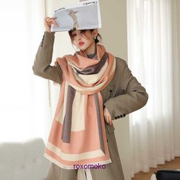 Top quality winter and autumn H Home scarf for women men 2023 Autumn Winter New Korean Edition Coloured Imitation Cashmere Scarf Fashion Warm Student Neck Long Shawl