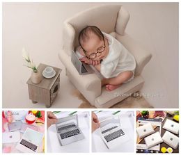 Plush Wall Stuff Pography Prop Mini Laptop born Baby Shoot Accessory Creative Props Modern Theme Decoration Novel Ornament 230701