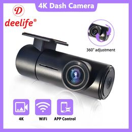 Car dvr Deelife Dash Cam 4K for Camera Dashcam Auto DVR Recorder WiFi Black BoxHKD230701