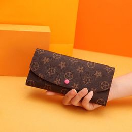 luxurys designers wallet Women Purse Card Holders Fashion Wallets Leather SARAH Flip Long Envelope Zipper Coin Purses With Box