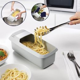 Other Kitchen Dining Bar Microwave Pasta Cooker With Strainer Heat Resistant Pasta Boat Steamer Spaghetti Noodle Cooking Box Tool Kitchen Accessories 230630