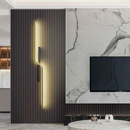 Lamps Modern Minimalist Strip LED Wall Lamp Lights Lighting For Bedroom Bedside Living Room Grille TV Sofa Lobby Background DecorHKD230701