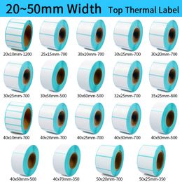 Adhesive Stickers Thermal Label Barcode Sticker 40mm Core 1 Roll Width 20mm 50mm Top Paper Zebra Godex Compatible 230630