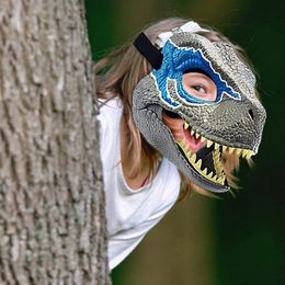 Party Masks 3D Blue Dinosaur Mask Dinosaur Toys Head Halloween Festival Dinosaur Costumes Party Masquerade Mask Christmas Gifts for Kids 230630