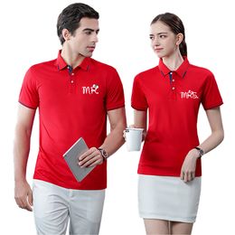 Men's Polos Summer Couple Women Polo Tshirts Mr Mrs Print Tees Short Sleeve for Casual Turndown Collar Streetwear Top Clothing 230630