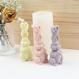 Candles Holiday Long Ears Rabbit Candle Mold Silicone Hare Plaster Mould Diy Bunny Epoxy Resin Soap Tools Easter Home Decorations